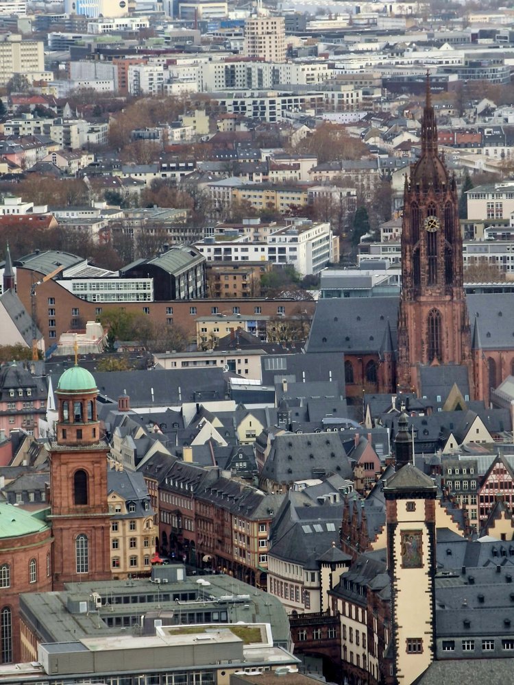 Blick vom Maintower über die Frankfurter Altstadt